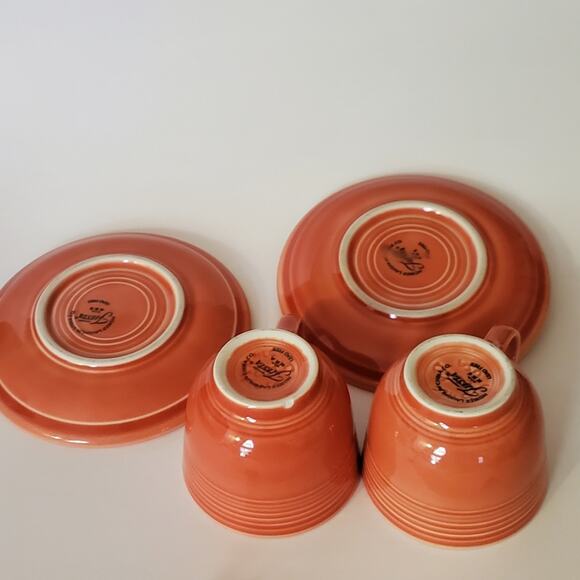 Fiestaware Small 6 Oz mug and matching saucer Set of 2 **one small chip - Picture 3 of 10